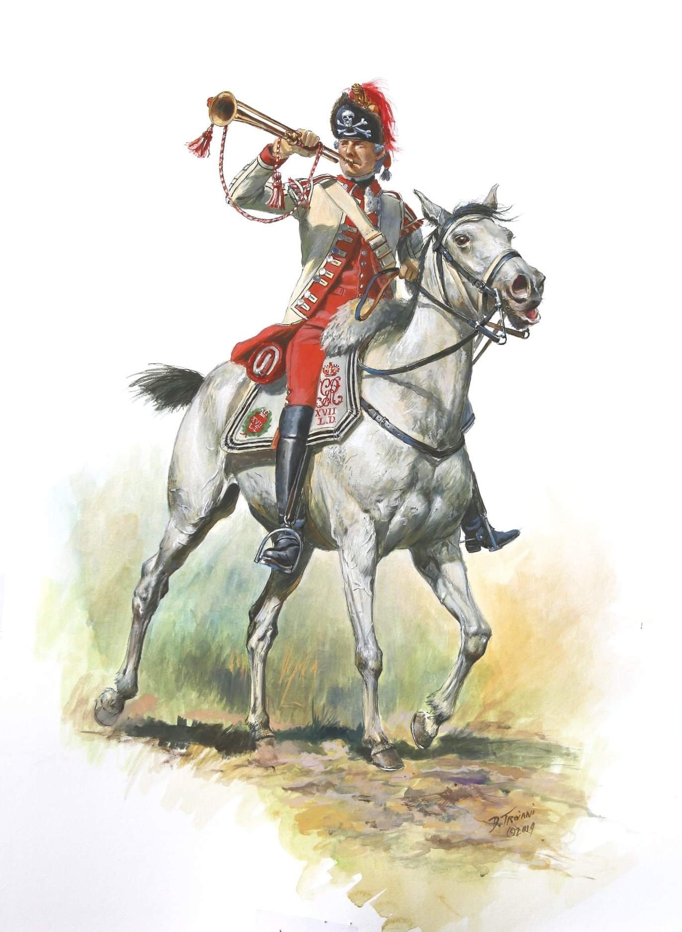 New 1 10 British 17th Light Dragoon Trumpeter 1777 TFB Miniatures