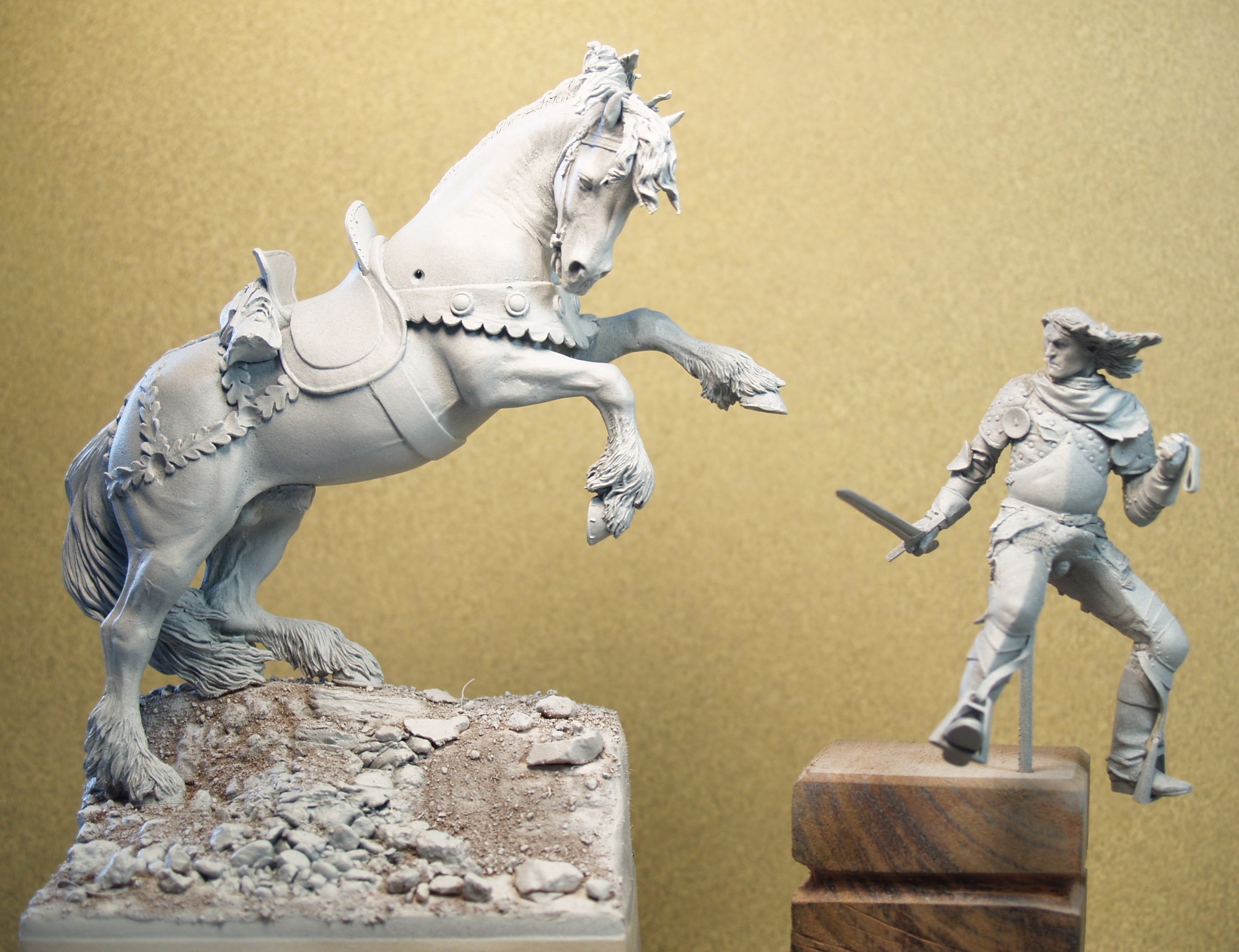 WIP Critique - Roaming Knight Xv 75mm Pegaso | PlanetFigure | Miniatures